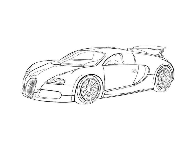 Bugatti urheiluauto Värityskuva