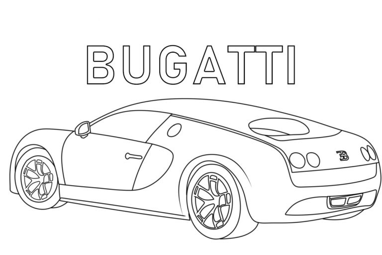 Bugatti värityssivu. 1 Värityskuva