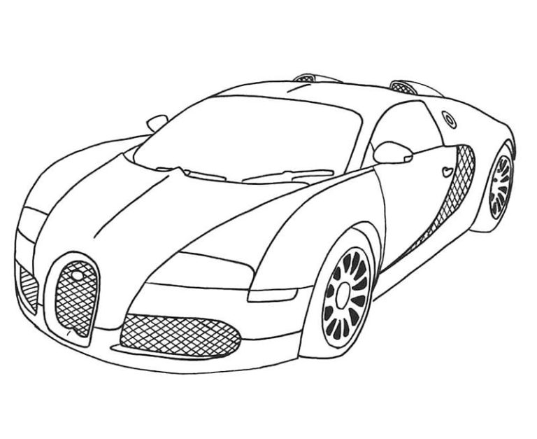 Hieno Bugatti auto. Värityskuva