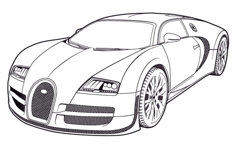Kallis Bugatti auto. Värityskuva