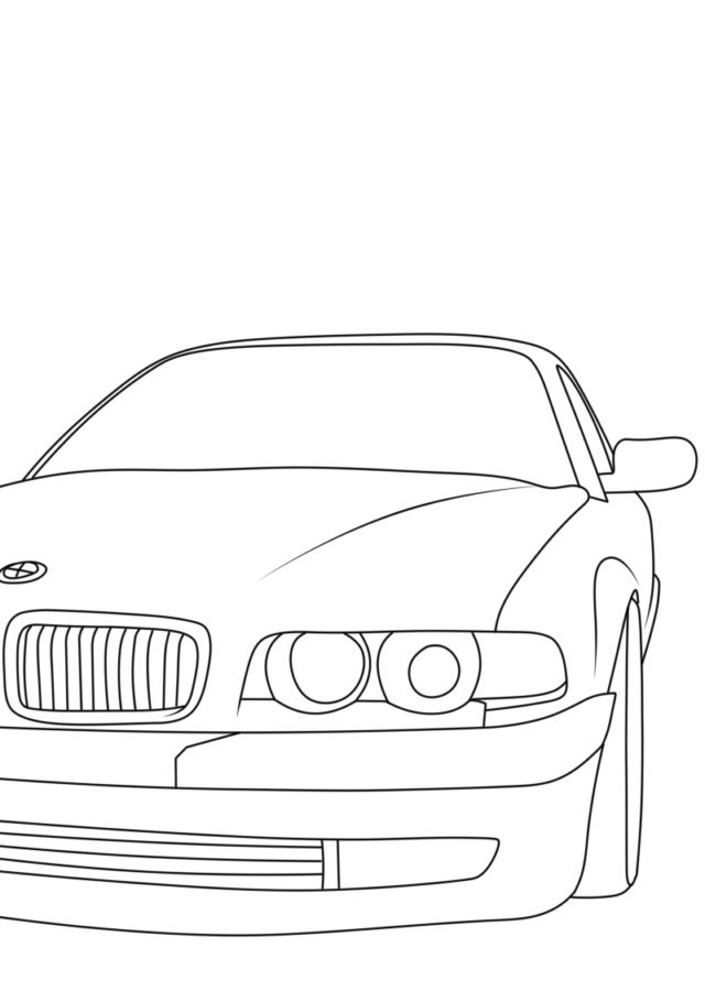 Kuva BMW-auton väritykseen Värityskuva
