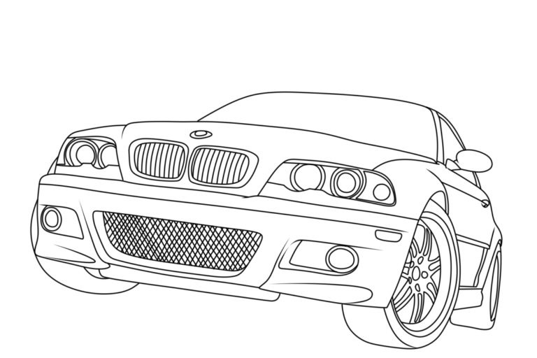 Kuva BMW-auton väritykseen. Värityskuva