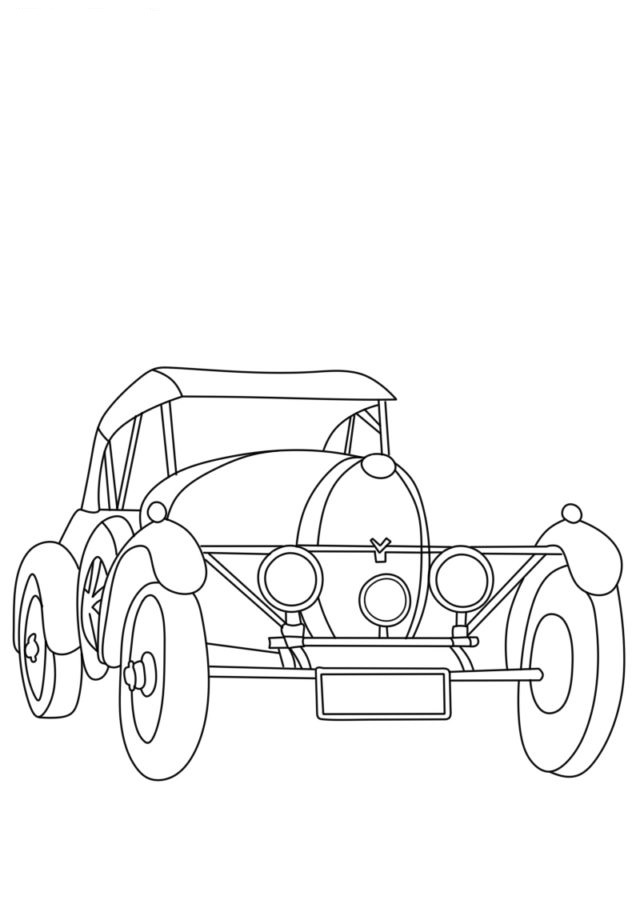 Kuva väritykseen Bugatti Vintage Car. Värityskuva