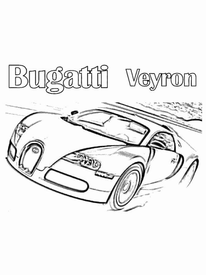 Nopea Bugatti Veyron. Värityskuva