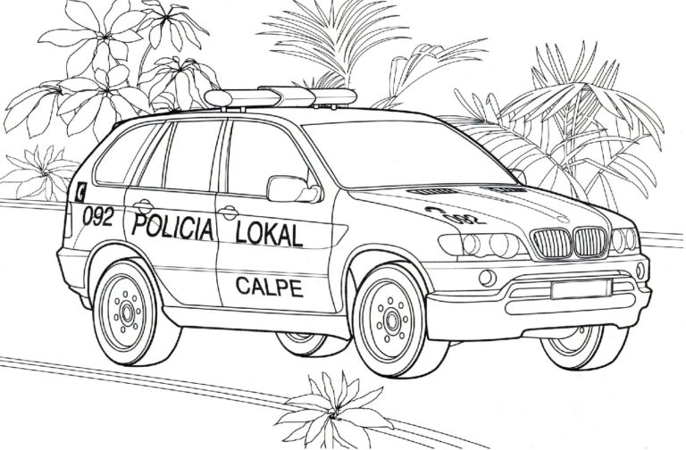 Poliisi BMW X5. Värityskuva