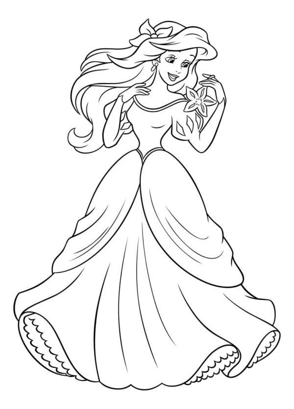 Prinsessa Ariel 1 Värityskuva