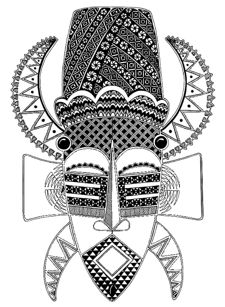 Print African Mask coloring page Värityskuva