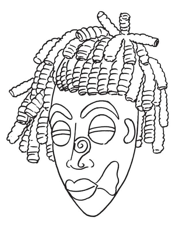 Printable African Mask coloring page Värityskuva