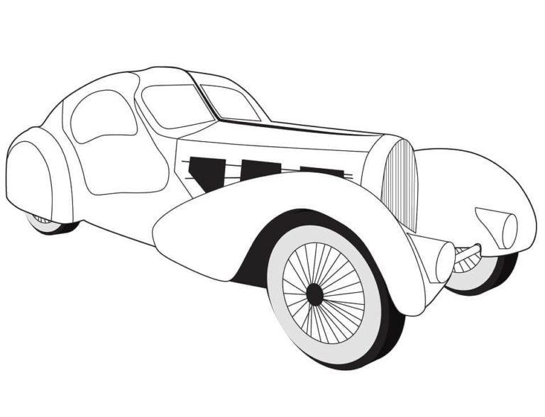 Retro Bugatti. Värityskuva