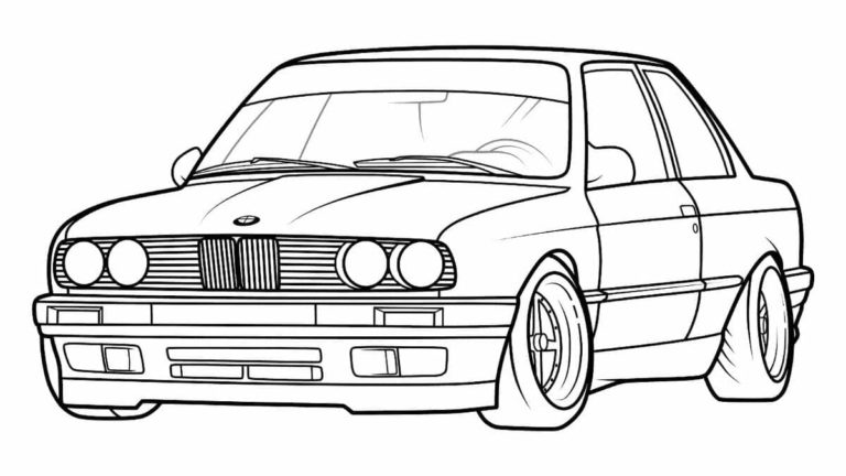 Vanha BMW coupe. Värityskuva