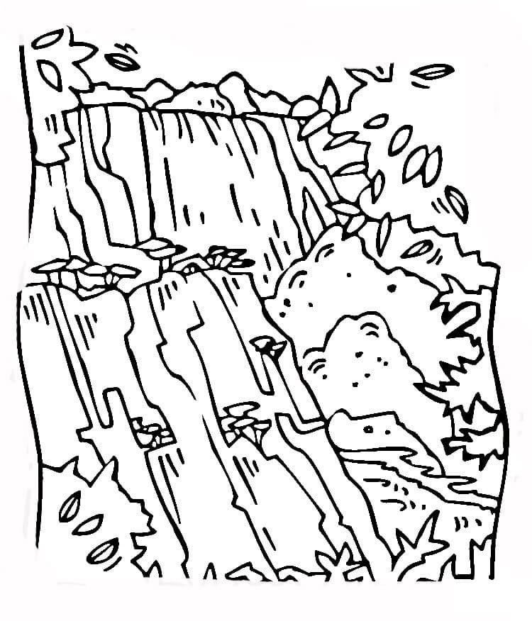 Waterfall Victoria coloring page Värityskuva