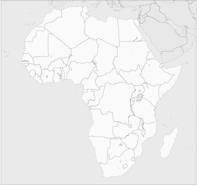 Afrikan kartta väritys sivu Värityskuva