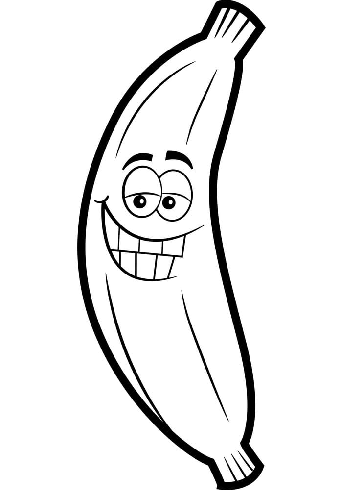 Hymyilevän banaanin värityssivu 2 Värityskuva