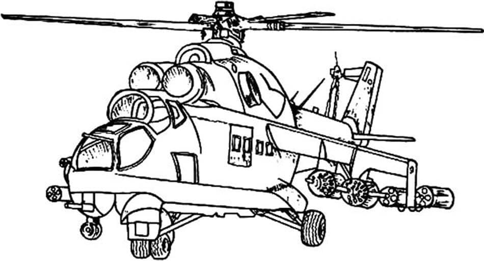 Armeijan Isku Helikopteri Värityskuva