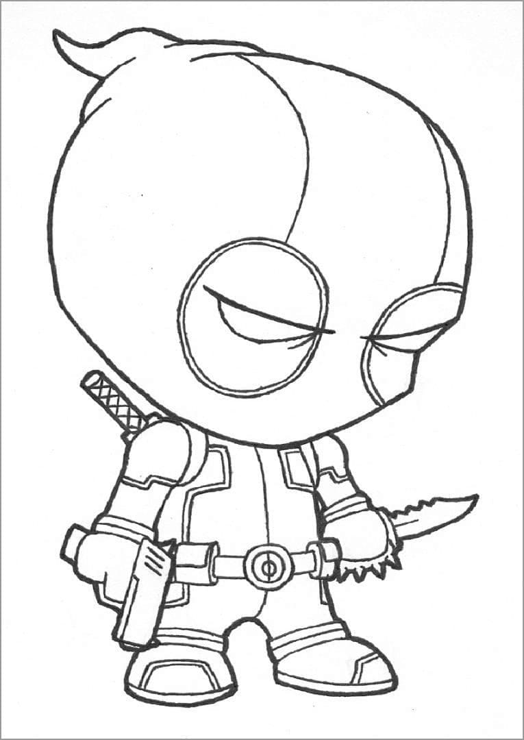 Chibi Deadpool Värityskuva