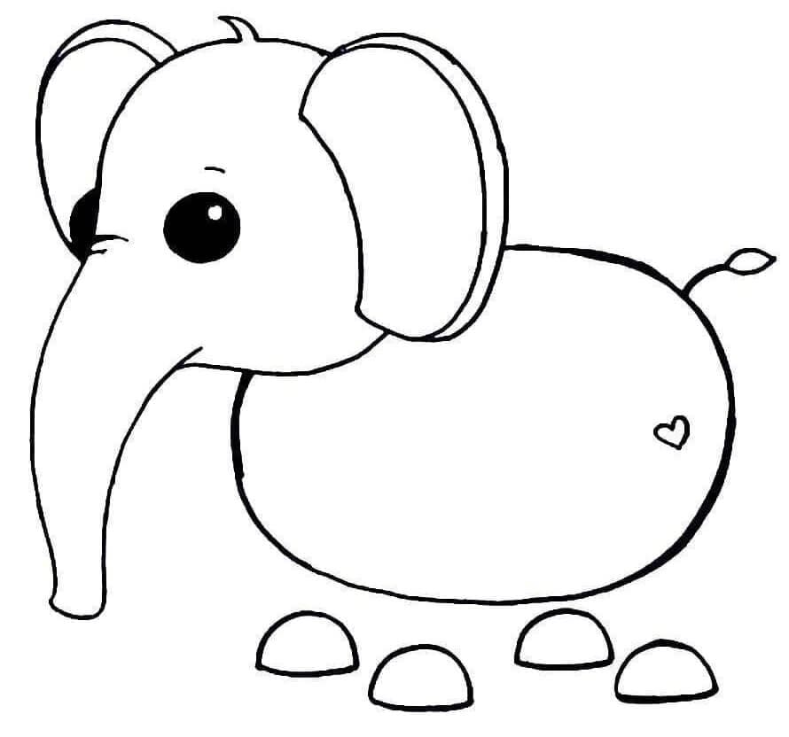 Elefantti adoptoi minut Värityskuva