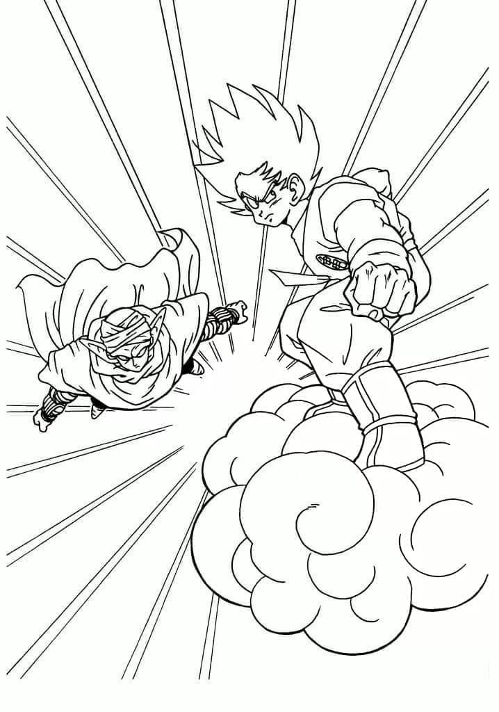 Goku Ja Piccolo Värityskuva