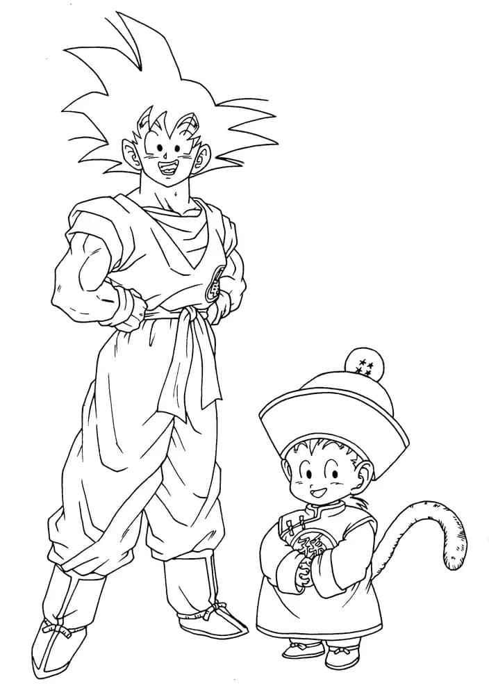 Goku ja Gohan Värityskuva