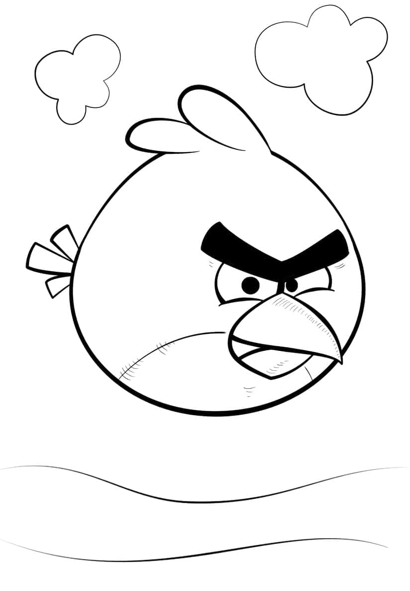 Angry Birds punainen lintu Värityskuva