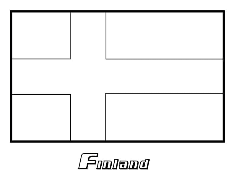 Tulosta Suomen lippu ilmaiseksi Värityskuva