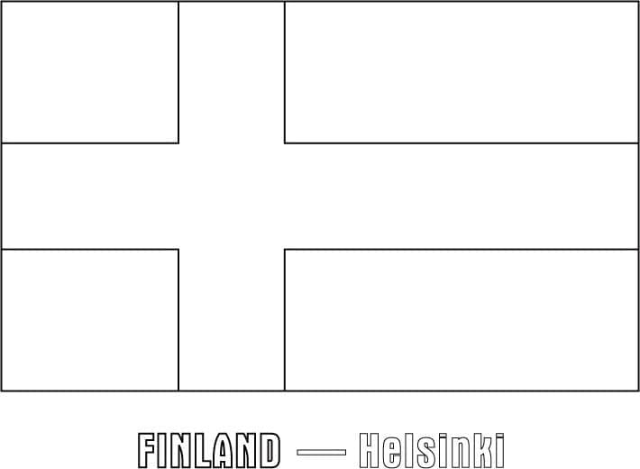 Tulostettava Suomen lippu Värityskuva