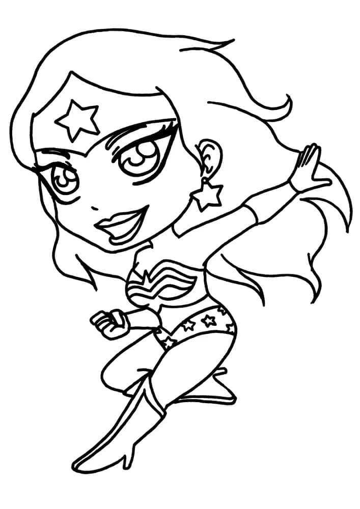 Chibi Wonder Woman Värityskuva