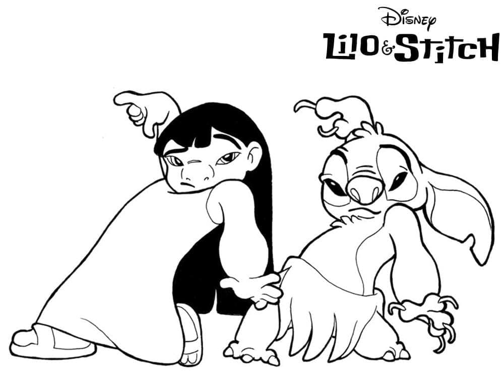 Disney Lilo ja Stitch Värityskuva