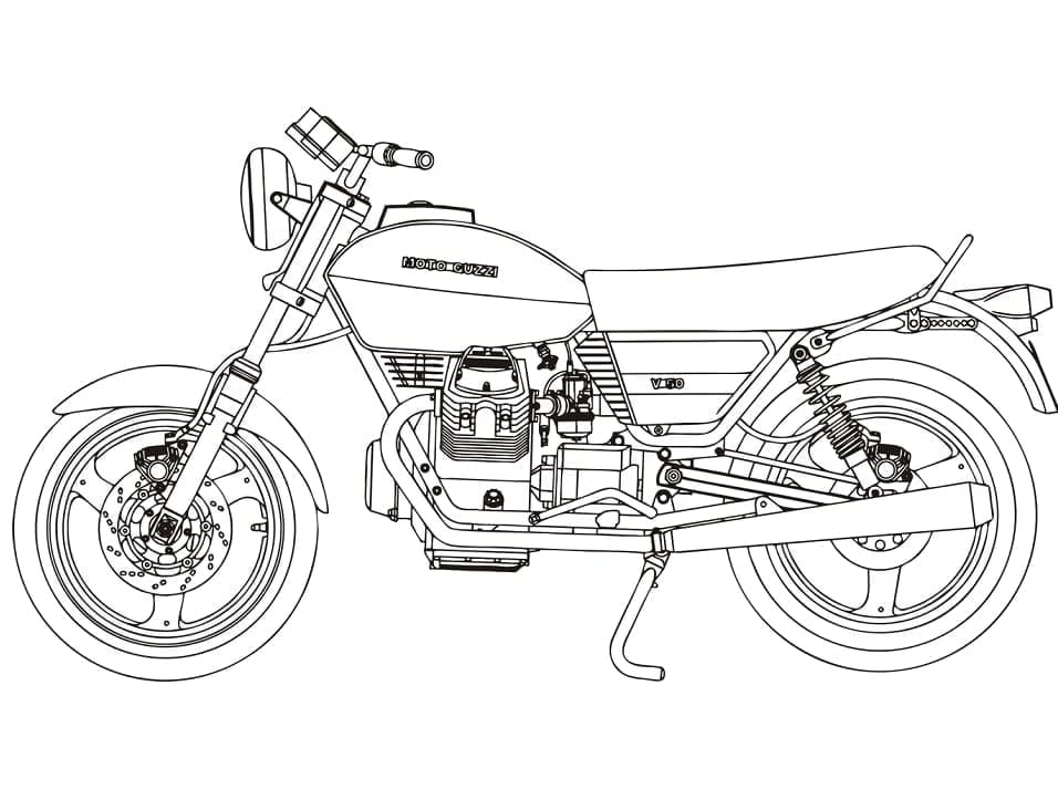 Guzzi V50 moottoripyörä Värityskuva