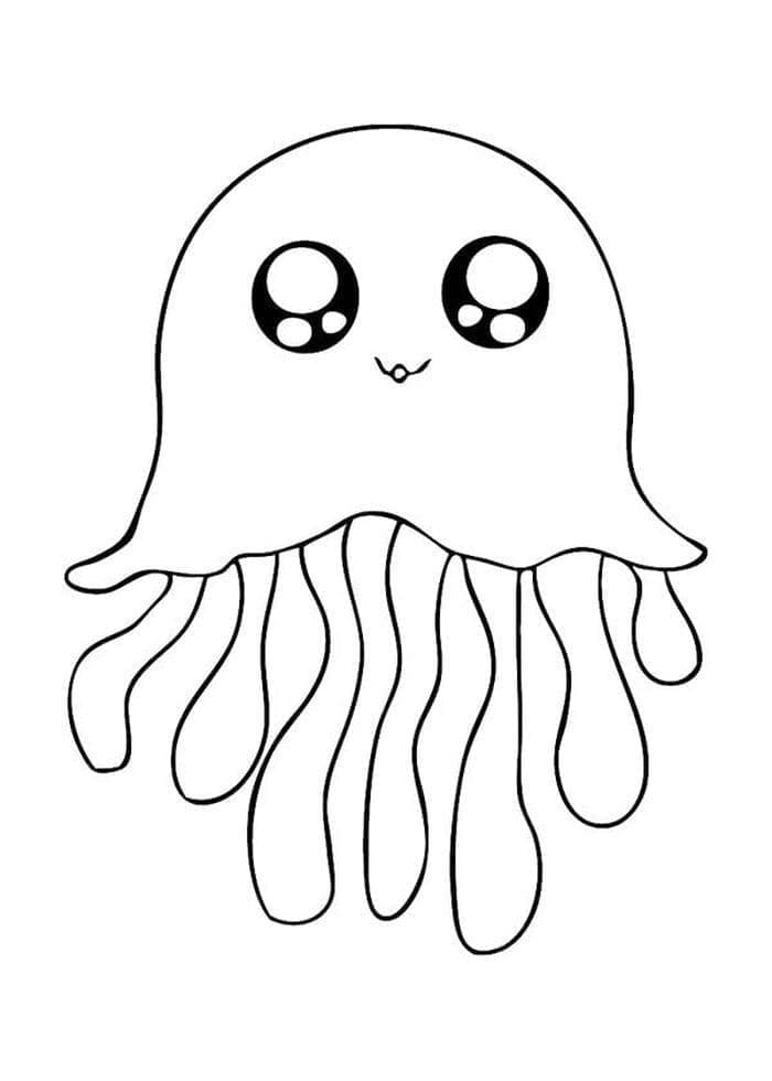 Kawaii Jellyfish Värityskuva