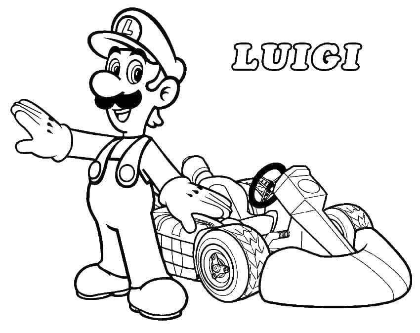 Luigi Mario Kartista Värityskuva