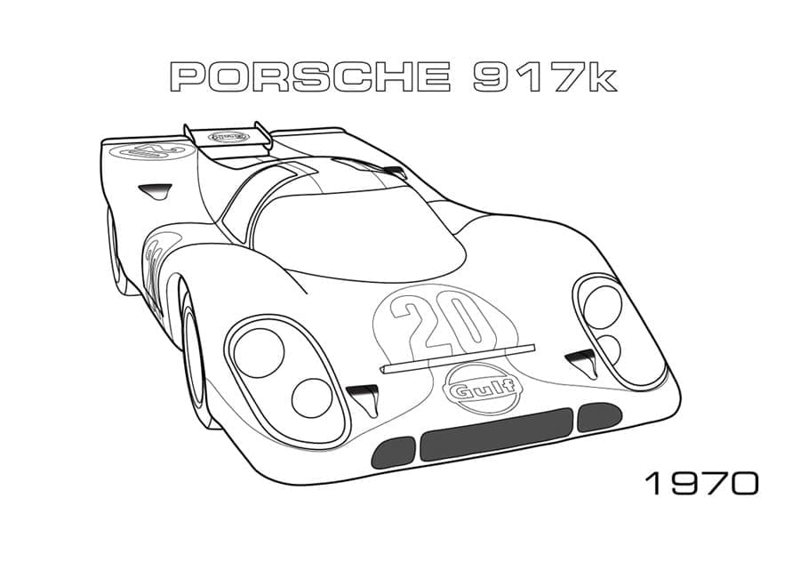 Porsche 917K kilpa-auto Värityskuva