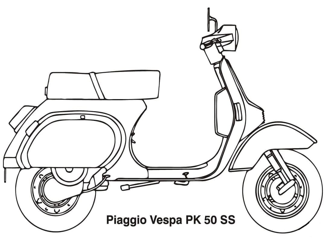 Vespa Scooter moottoripyörä Värityskuva