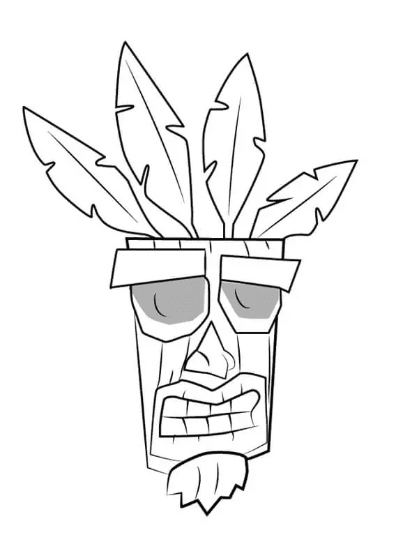 Aku-Aku Crash Bandicootilta Värityskuva