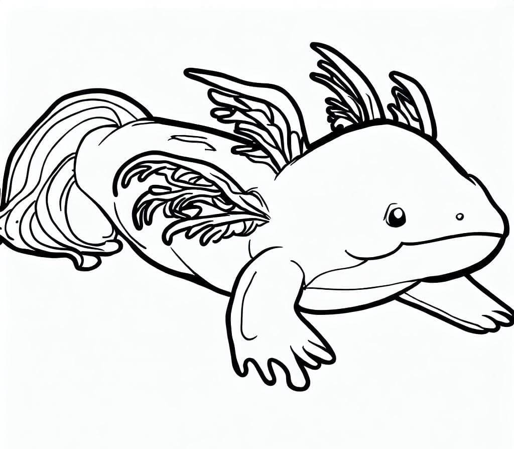 Normaali Axolotl Värityskuva