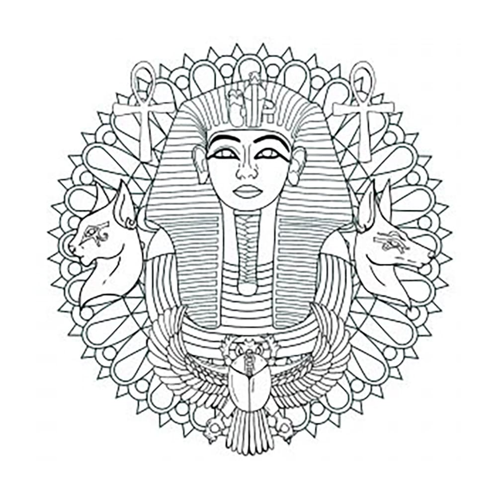 Egypti ja Tutankhamon Mandala Värityskuva