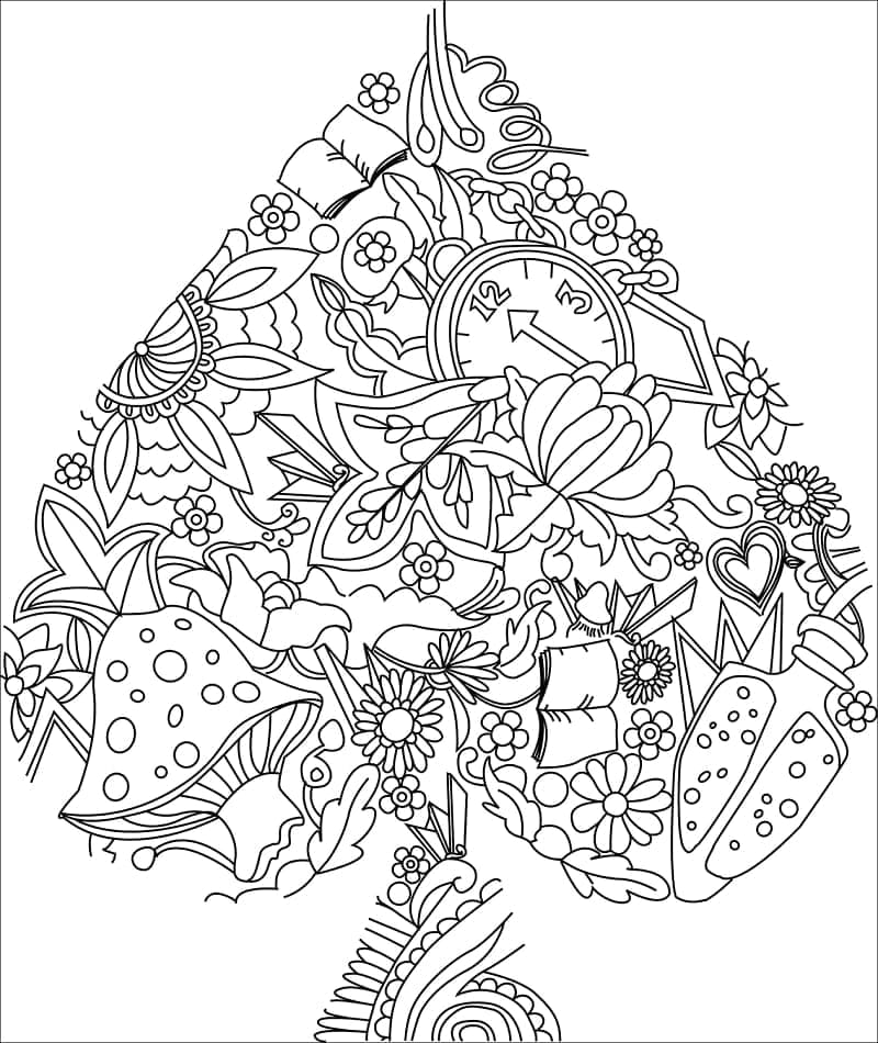 Kortti Zentangle Värityskuva