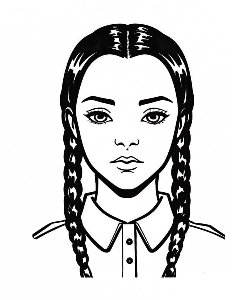 Kuva Wednesday Addams Värityskuva