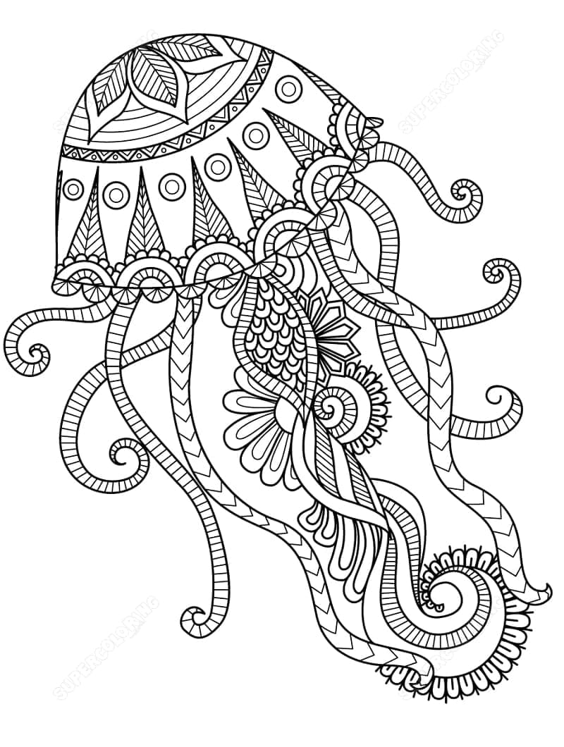 Meduusa Zentangle Värityskuva