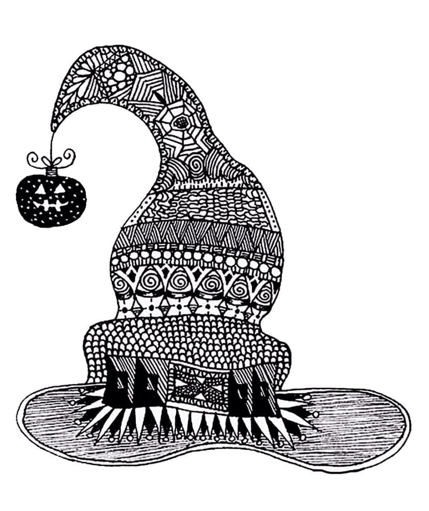 Noitahattu Zentangle Värityskuva