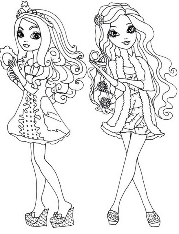 Tytöt Ever After High Värityskuva