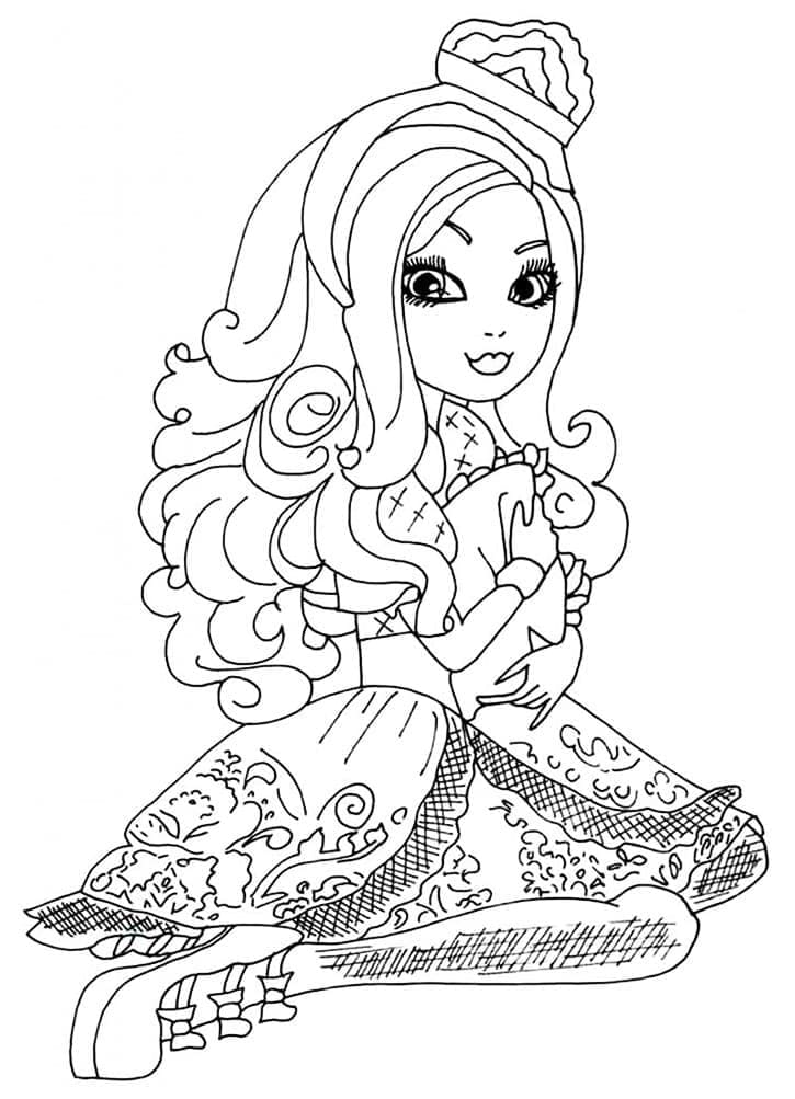 Tyttö nukke Ever After High Värityskuva