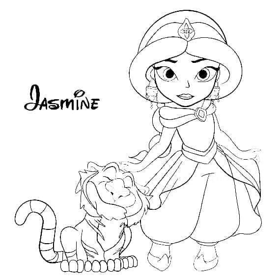 Chibi prinsessa Jasmine Värityskuva