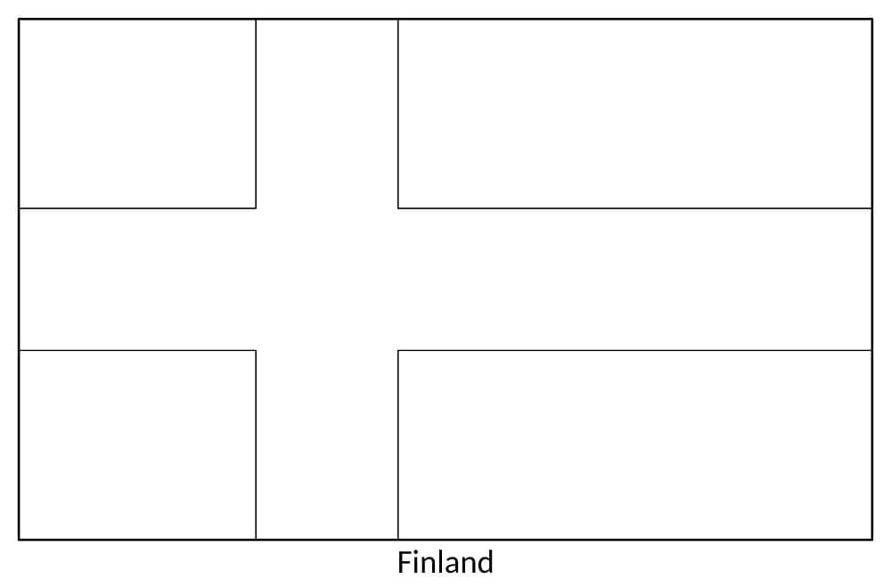 Suomen lipun kuva Värityskuva