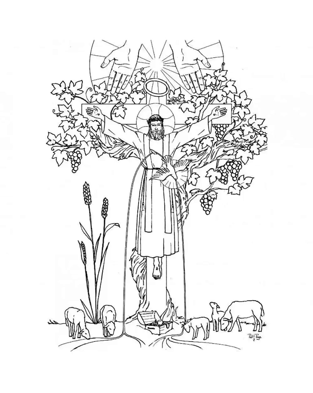 Pyhäinpäivä coloring page