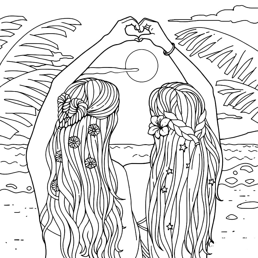 Ystävyys coloring page