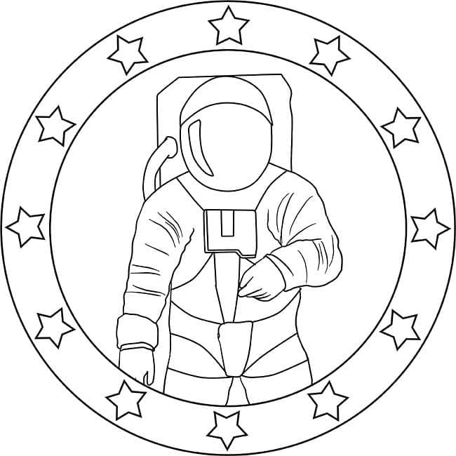 Astronauti mandala Värityskuva