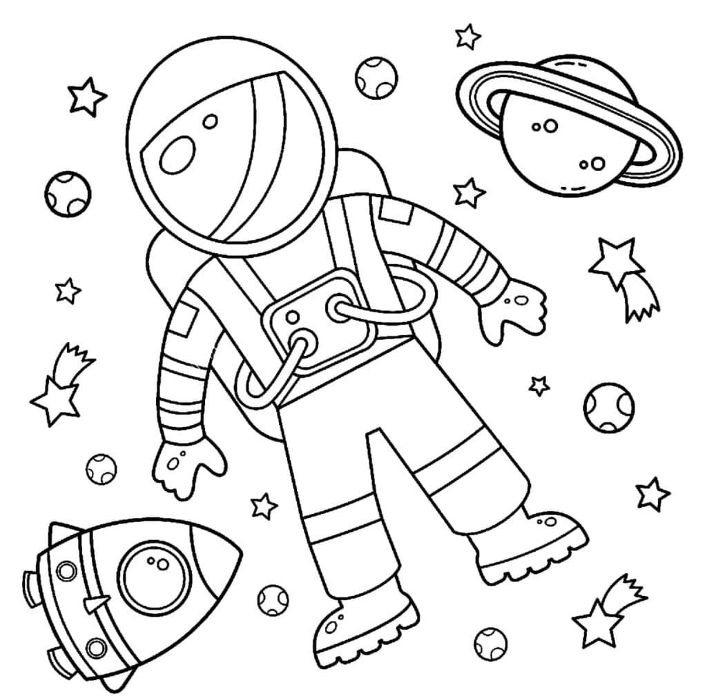 Astronautti coloring page