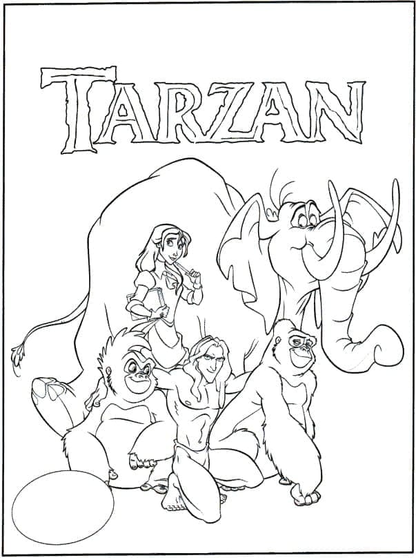 Disney Tarzan hahmot Värityskuva