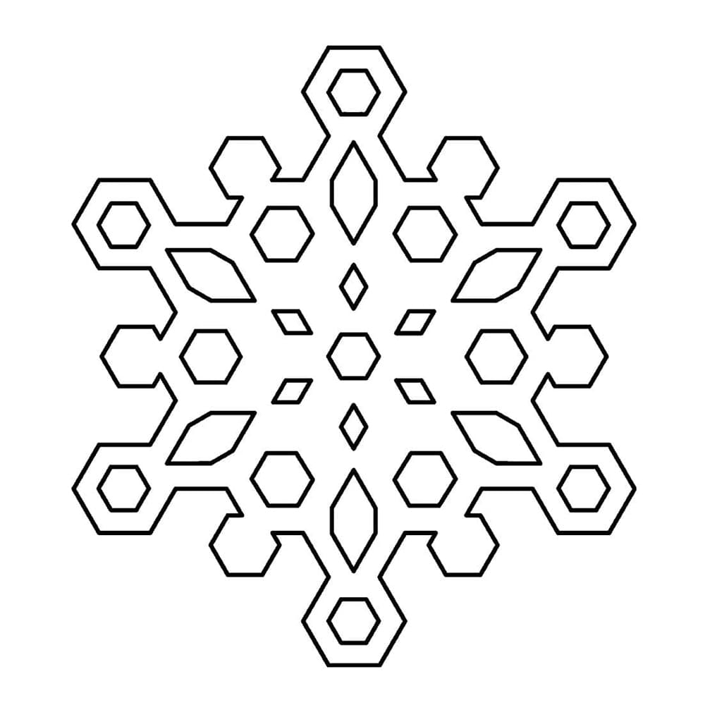 Geometrinen lumihiutale Värityskuva