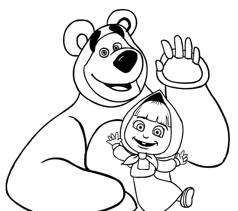 Maša ja Karhu coloring page